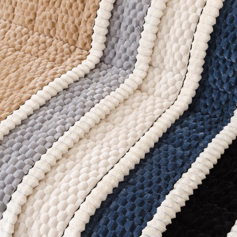 Honeycomb Velvet Sofa Cushion Autumn and Winter Straight Row Integrated Thick Plush Sofa Cover Fabric  Anti Slip Bottom Layer Does Not Shift