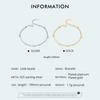 BAMOER 925 Silver Chain Bracelet Double Layers Round Beads Link Chain Bracelets Women 7.48'' Adjustable 14K Gold Plated Jewelry