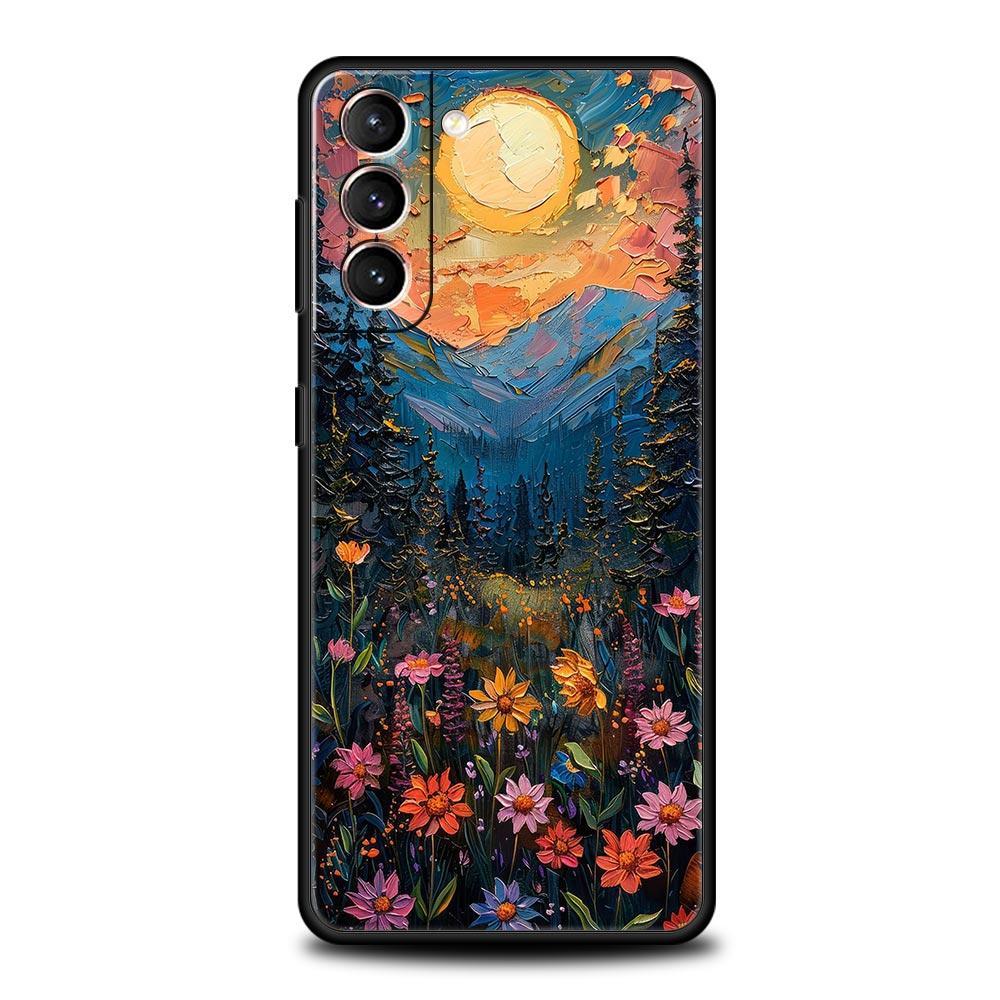 Ölgemälde von Blumen Handyhülle für Samsung Galaxy S25 S24 S23 S22 S20 Ultra S21 FE 5G S10 Plus S10E Weiche TPU-Hülle