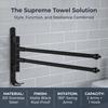 Black Swivel Towel Hanger Stainless Steel and Zinc Alloy Rotating Towel Bar  Space Saving