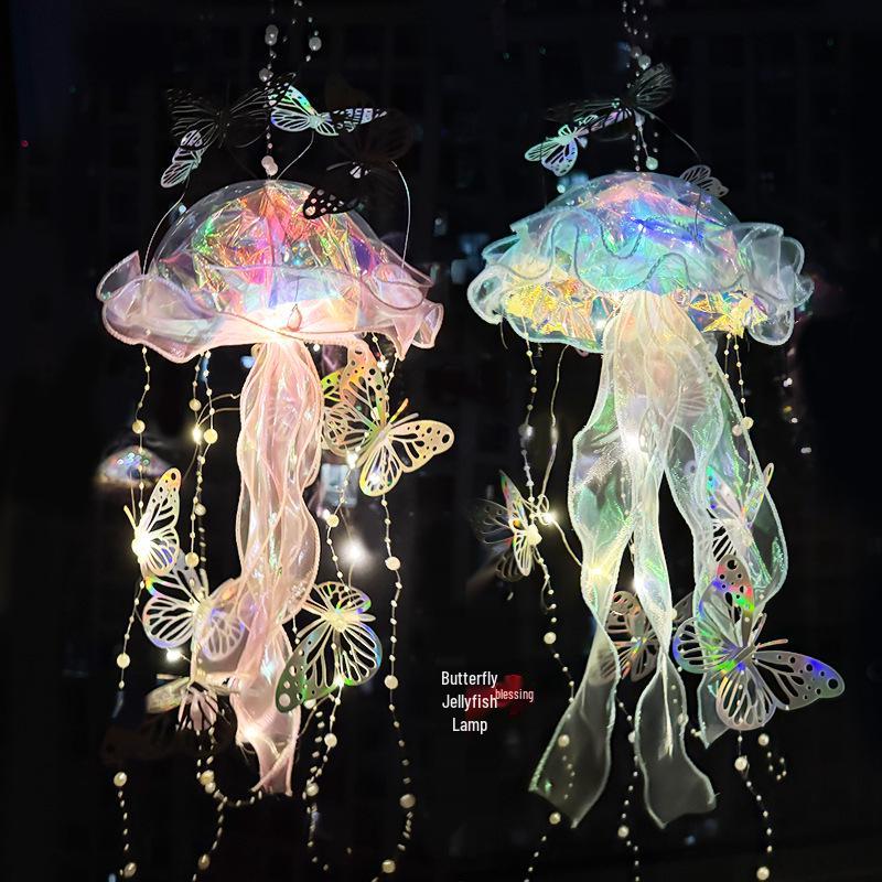 Handmade Jellyfish Lantern DIY Kit: Luminous Children's Handheld Ornament for Mid-Autumn Festival 2025