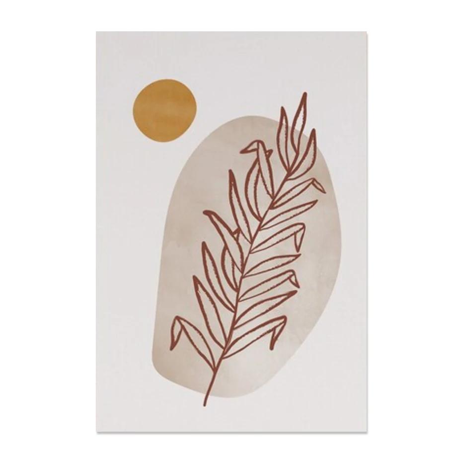 

Boho Abstract Yellow Leaf Foliage Poster, Minimalist Wall Art, Print Picture, Botanical Canvas Painting, Living Room, Home Decor 21X30cm No Frame