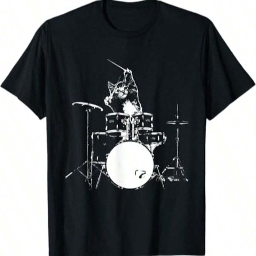 

Top Quality Funny Cat Drummer Drums Drumming Music Lover Unisex T-Shirt XXL
