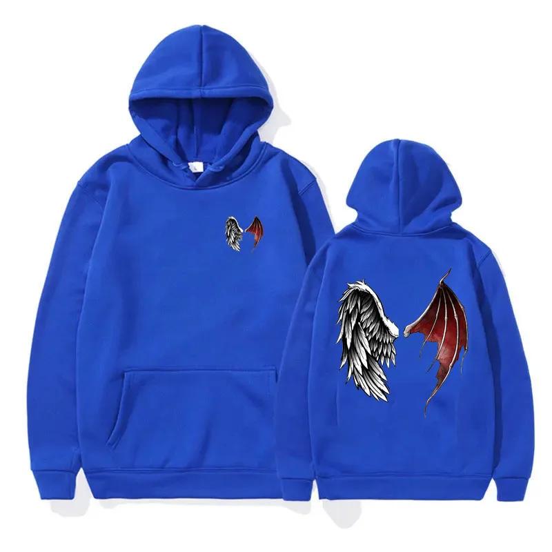 Mikina Lucifer Wings svetr s kapucí Devil Angel Wings Nebe a peklo Tip na dárek pro ženy Fleece svetr s kapucí Sportovní mikina