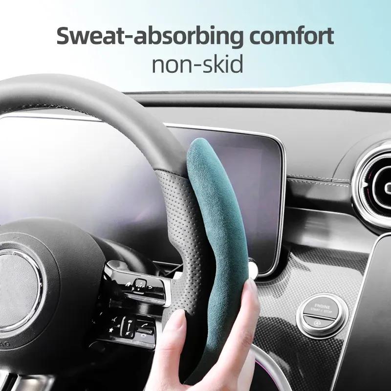 For BMW E60 E70 E71 X5 X6 G20 G22 G07 i4 G29 X3 F30 F31 F35 F34 Made of Alcantara Warp Car Steering Wheel Cover 38cm Accessories