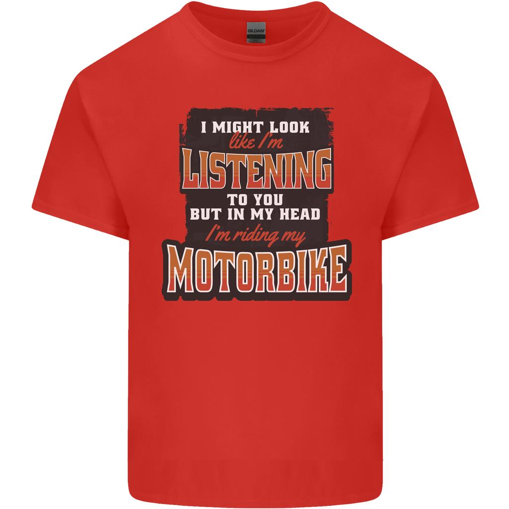 In My Head Im Riding My Motorbike Biker Unisexs Light Cotton TShirt