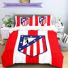 Biancheria da letto con motivo Atletico Madrid, Set piumone Copripiumone Federa Regalo di Compleanno per la Casa (1*copripiumino+2*federe,senza imbottitura)