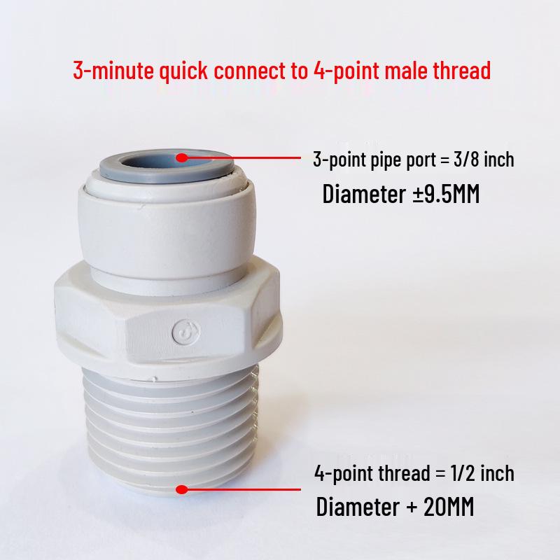 Zhi Qi 4- to 2-Point Quick Connect Water Purifier Adapter for RO Systems