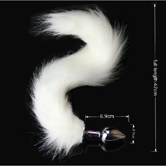 Sexy Toys Metal Fake Fur Fox/Dog Tail Anal Plug Butt Plug BDSM Flirt Anus Plug For Women Adult Games Product For Couples