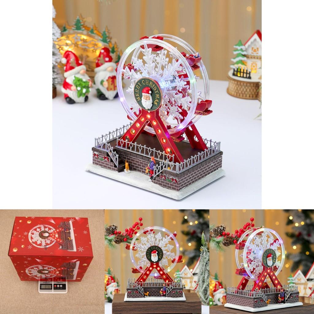 Santa Claus Themed Luminous Ferris Wheel Music Box For Holiday Celebrations