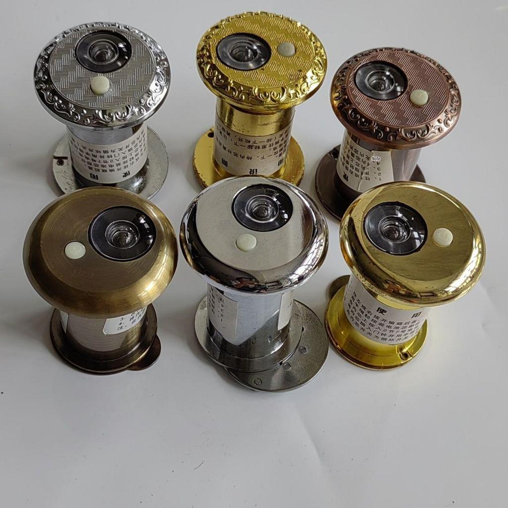 Universal Wide-Angle High-Definition Metal Door Peephole with Integrated Doorbell, Anti-Pry Security Mirror