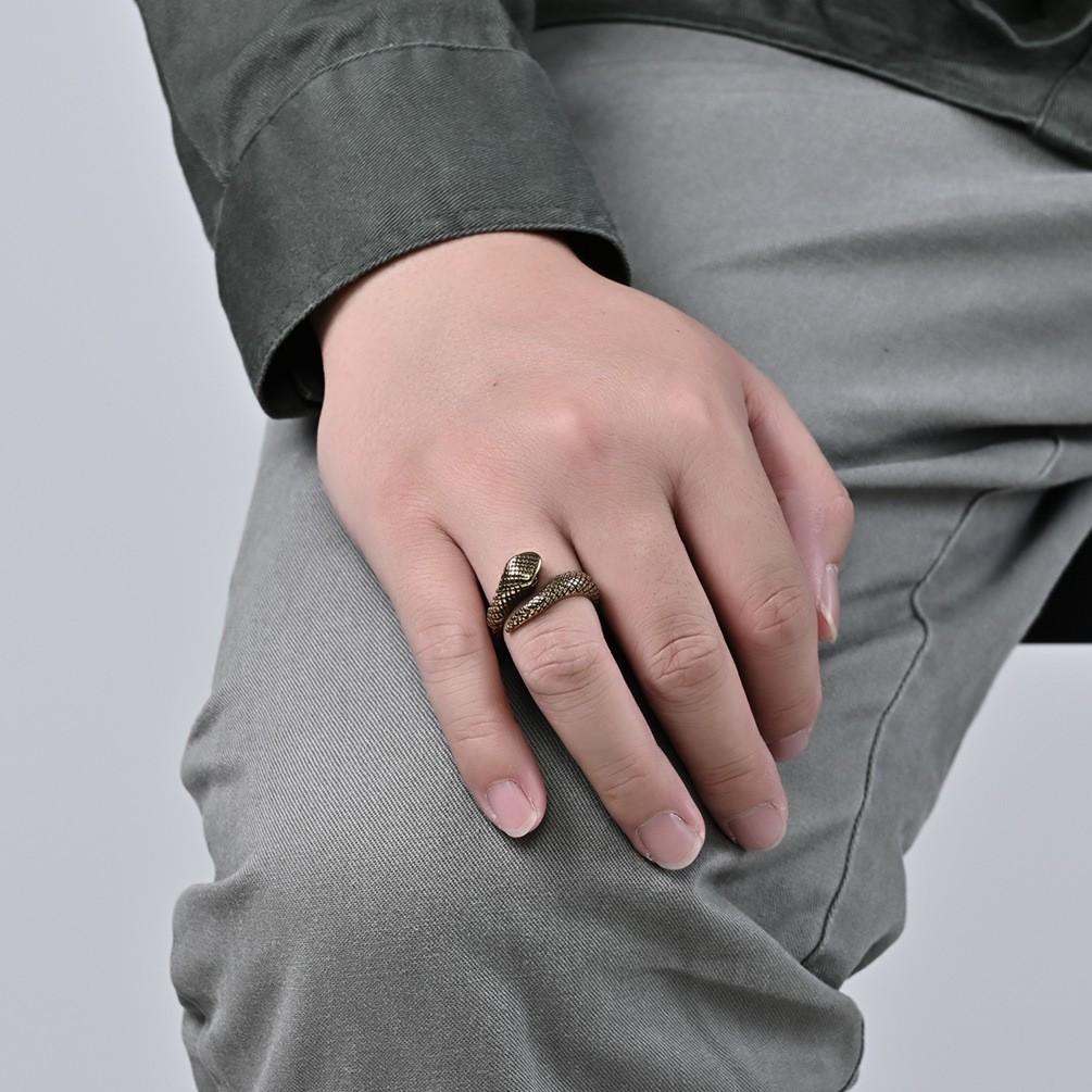 Neutral and Cool Style Stainless Steel Snake Ring Personalized Small Animal Snake Ring