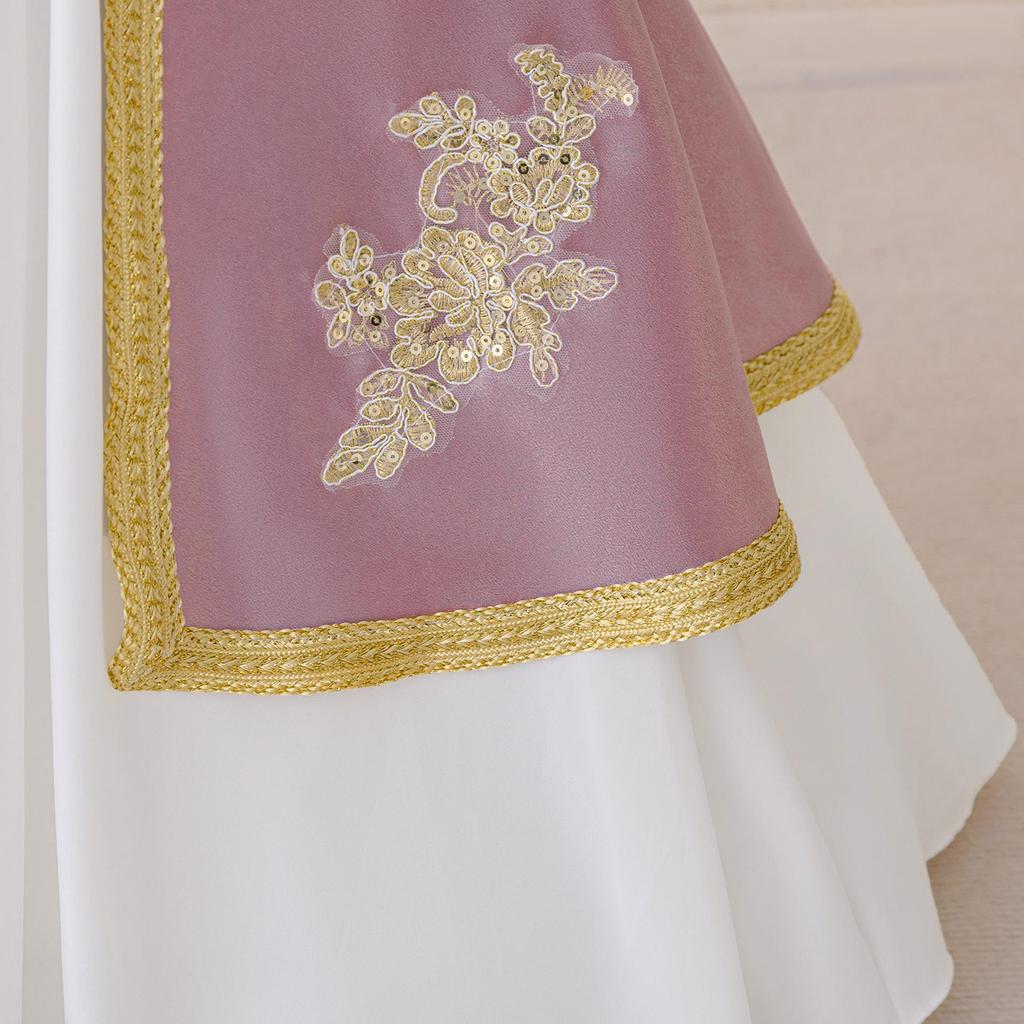 Embossed Puffy Kids' Middle Eastern Muslim Dress for Festivals and Performances