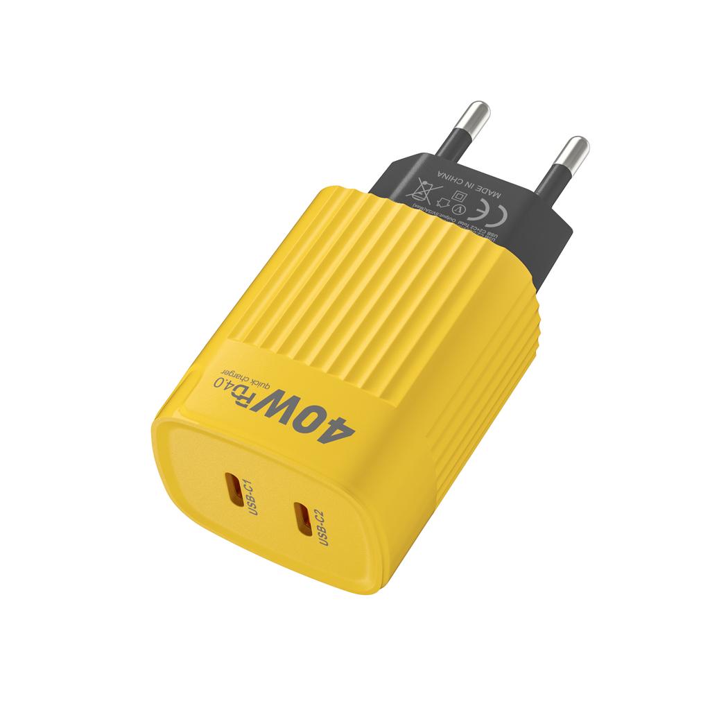 40W USB C Ladegerät Quick Charge QC 3.0 Dual PD Ladegerät Typ C Schnellladegerät Adapter für iPhone 16 15 14 Xiaomi Samsung Huawei Telefon