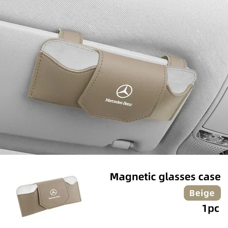 Car Sun Visor Glasses Storage Box Sunglasses Clip Organizer Holder For Mercedes Benz AMG A C E V Class W201 W210 W108 W204 W205 b2