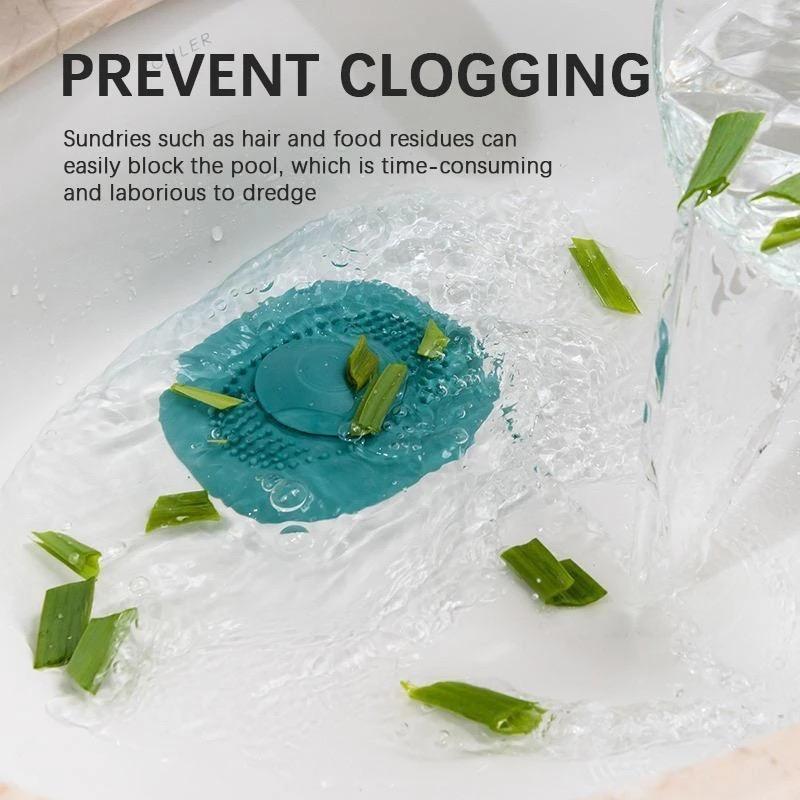 Kitchen sink filter pool sewer hair filter bathroom silicone hair anti-blocking suction cup floor drain cover