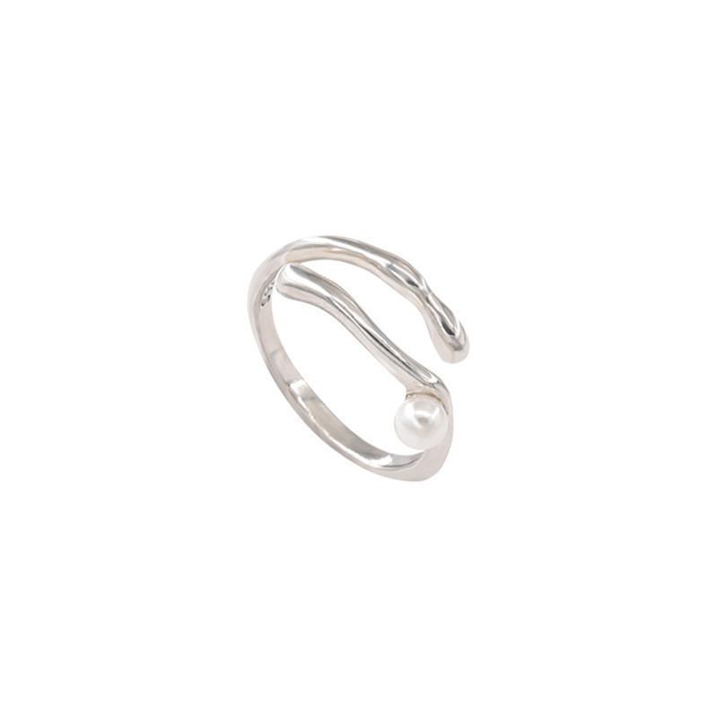 Stylish Minimalist Open Ring With Unique Dual Pearl Design For Fashionable Ladies