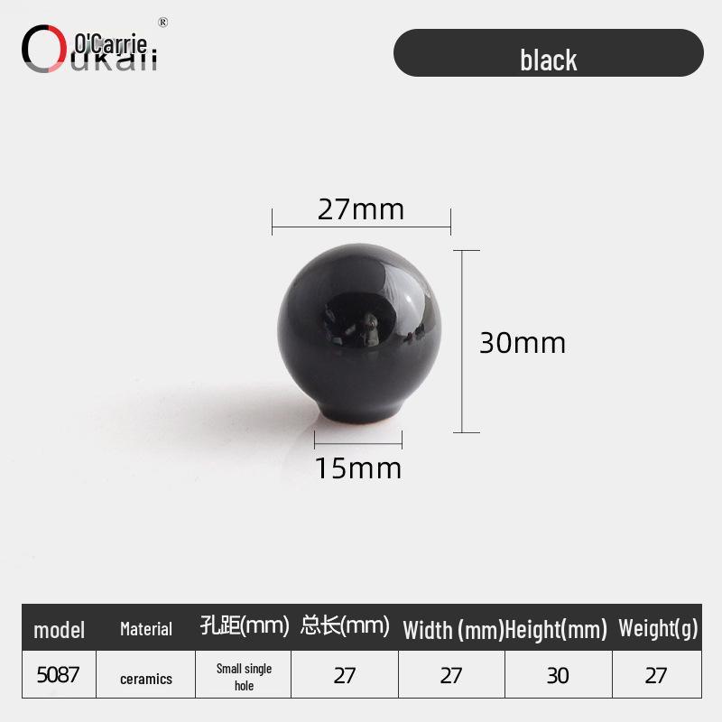 Colorful Ceramic Knob for Cabinets & Drawers - Round, Single Hole Design