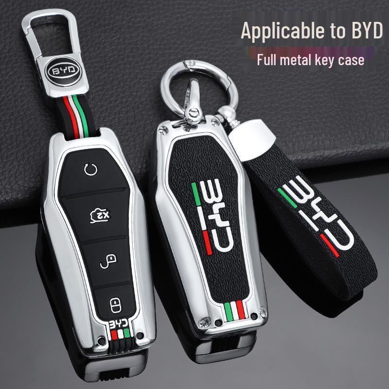Metal Key Cover for BYD Qin Plus DM-i, Dolphin e2, Yuan, e6, and e3