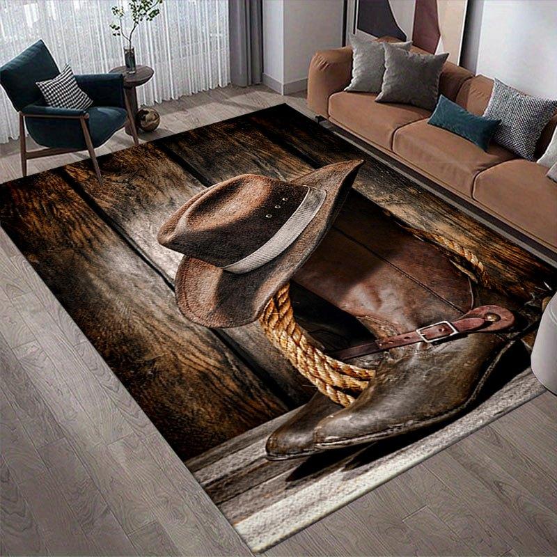 

Oversize Cowboy Boots and Hat Doormat, Heavy 800GSM Western Design Rug for Living Room Bedroom Porch Hallway Farmhouse Decor 40x60cm