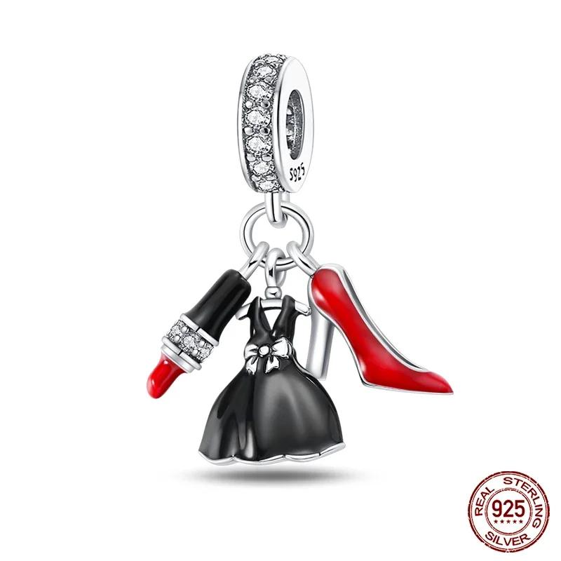 copper Fashion High Heels Lipstick Dress Perfume Bottle Life Collection Charm Bead Charms Bead Charms Compatible With Pandora Authentic Bracelets Do I