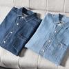 Heavy Washed Cotton Solid Fabric Export Fashion Export Tail Goods Men Casual Plus Size Denim Shirt Jacket