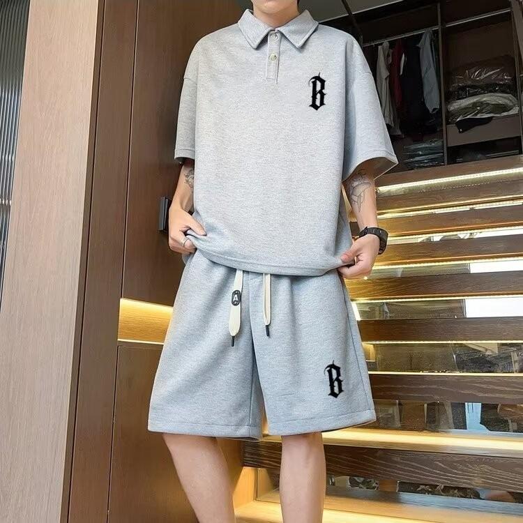 Men's Hong Kong Style Casual Lapel T-Shirt - Short Sleeve, Summer 2025 Trendy Loose Fit