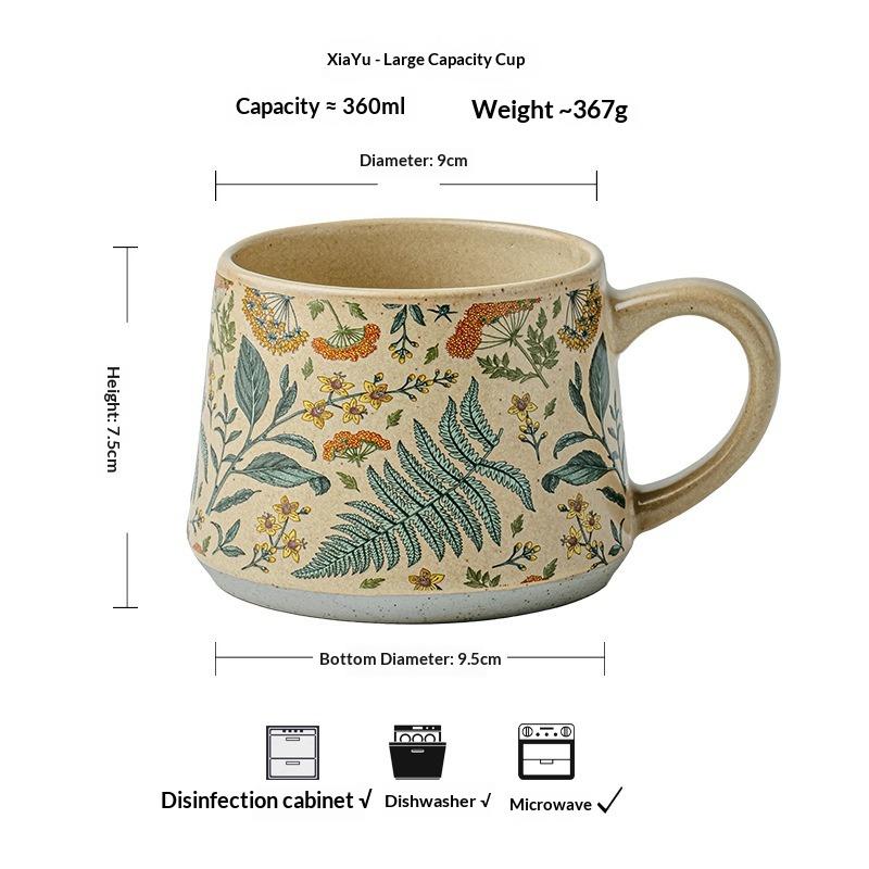 Flower Season Limited Beautiful Handmade Mug Medieval Ceramic Coffee Cup 301-400ml