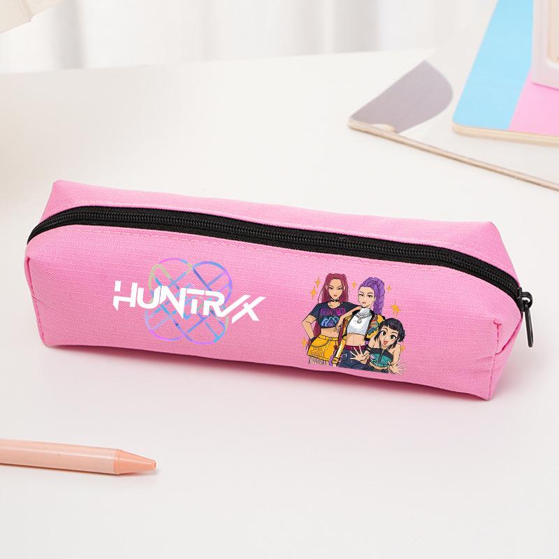 K-pop Demon Hunter Girl Group Pencil Case - Cartoon Oxford Cloth Stationery Bag for Primary School Students