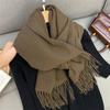 Luxury Brand Solid Women Cashmere Scarf Autumn Winter Warm Shawls Wraps Men Pashmina Tassels Scarves Female Foulard Poncho Stole