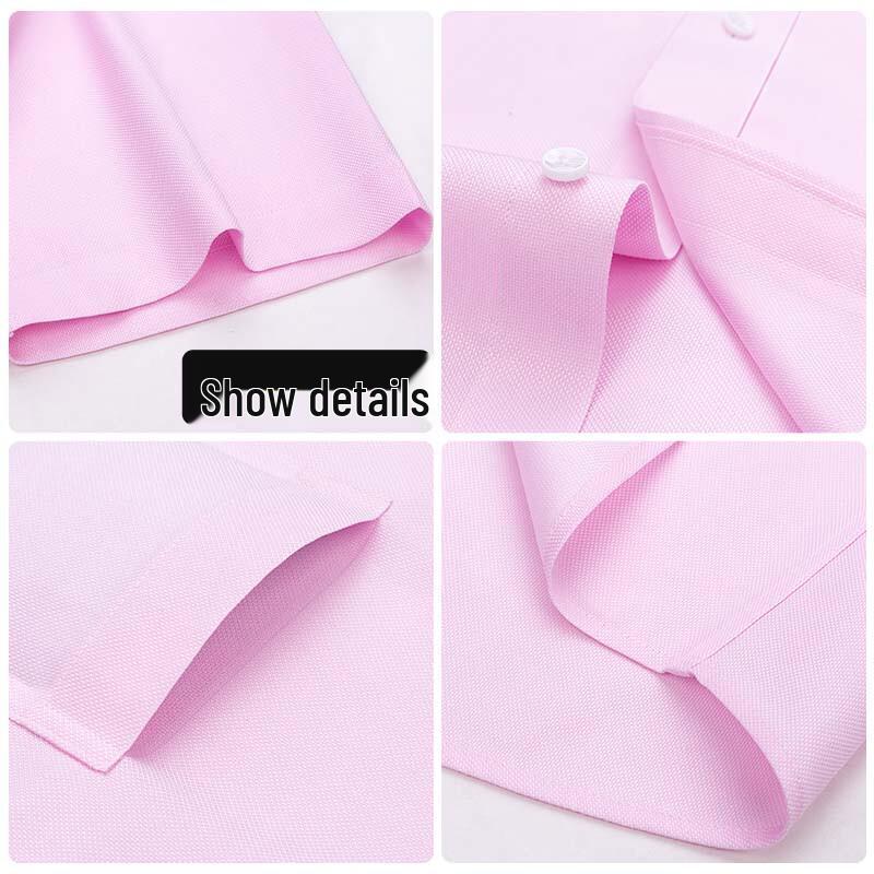 Luomeng Men's Short Sleeve Pure Cotton Business Shirt