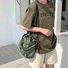 Bag Women's Bag Drawstring Folded Shoulder Crossbody Bag Large Capacity Casual Versatile Lightweight Portable Nylon Bucket Bag Women's