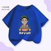Unisex Kids Cartoon Print Cotton T-Shirt, Short Sleeve, Summer Trendy Top