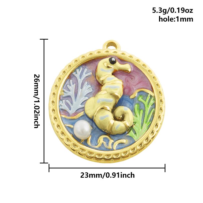 5pcs Gold Color Marine Animal Lobster Crab Enamel Charm Heart Cross Stainless Steel Pendant For Jewelry Making Keychain Earrings
