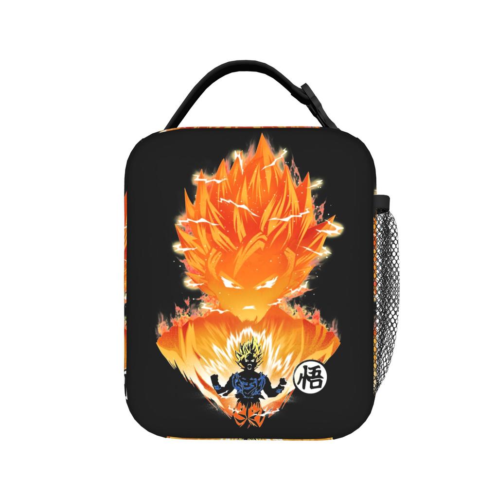 DBZ Kanji Symbol Insulated Lunch Bags Leakproof Son Goku Reusable Thermal Bag Tote Lunch Box Work Outdoor Food Bag