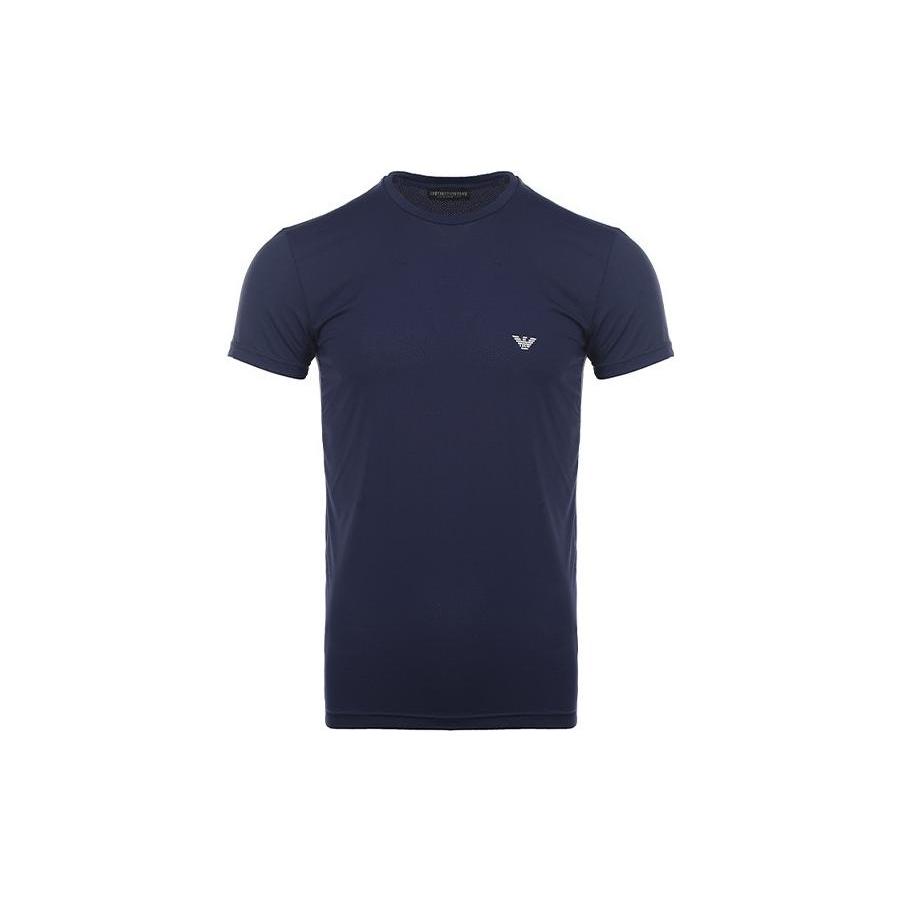 Emporio Armani T-Shirts Men's Dark Blue Crew Neck Moderate Straight Fit 111035-2R537-90535