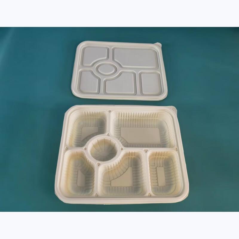 Compostable 6-Compartment Corn Starch Takeaway Containers