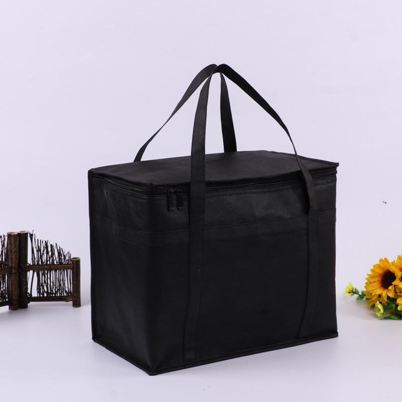 Large Insulated Non-woven Lunch Bag with Long Handle, Fresh-keeping, Car-mounted Ice Pack Bento Bag