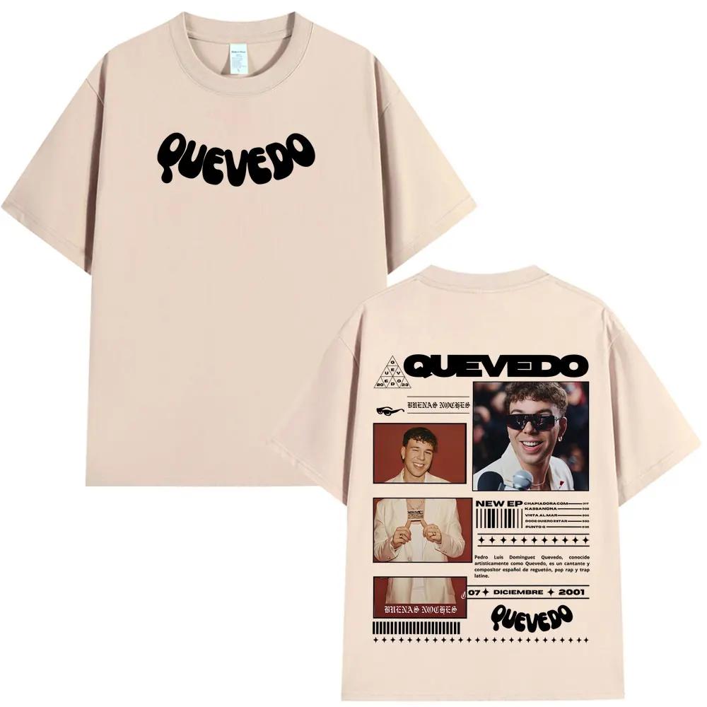 

Rapper QUEVEDO BUENAS NOCHES Album Tour Tees Unisex Women Fashion Hip Hop Tshirts Casual Loose Short Sleeve High Quality T Shirt S