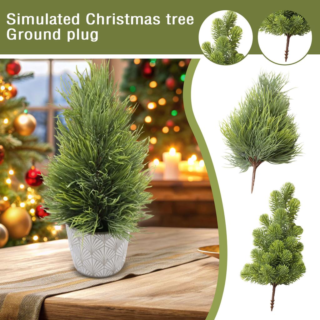 Artificial Green Plant Ground Plug, Suitable For Christmas Porch Decoration Outdoor And Indoor