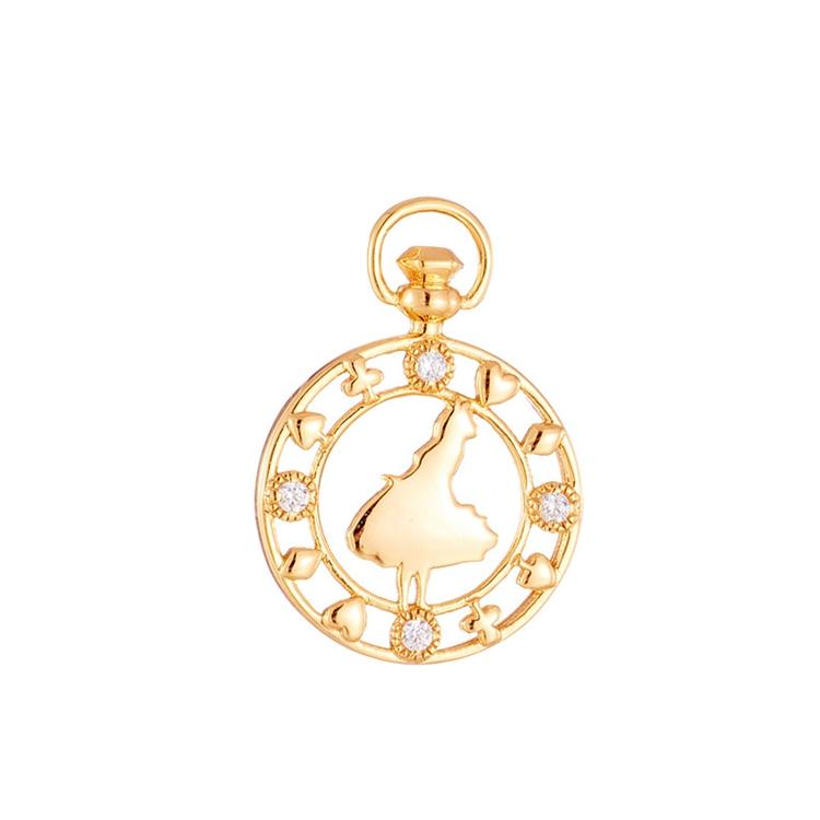 Emotional Factory 925 Sterling Silver 14K Gold Plated Hollow Map Compass Pendant
