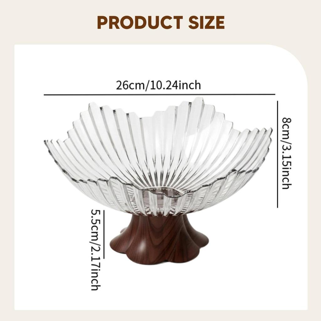 Creative Pedestal Snack Bowl PET Fruit Tray Stylish Table Centerpiece for Living Room Kitchen Countertop Parties