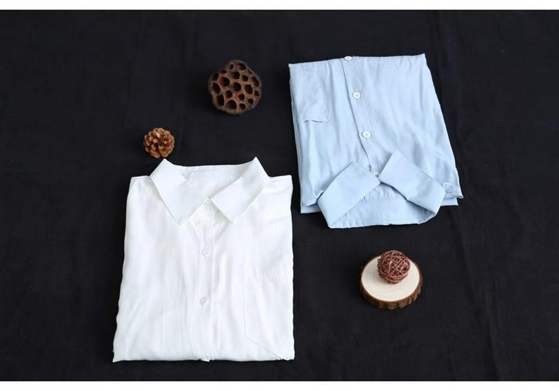 Women's Summer White Shirt: Artistic Loose-Fit, Mid-Length, Sun Protection, Thin Jacket with High-Low Hem.