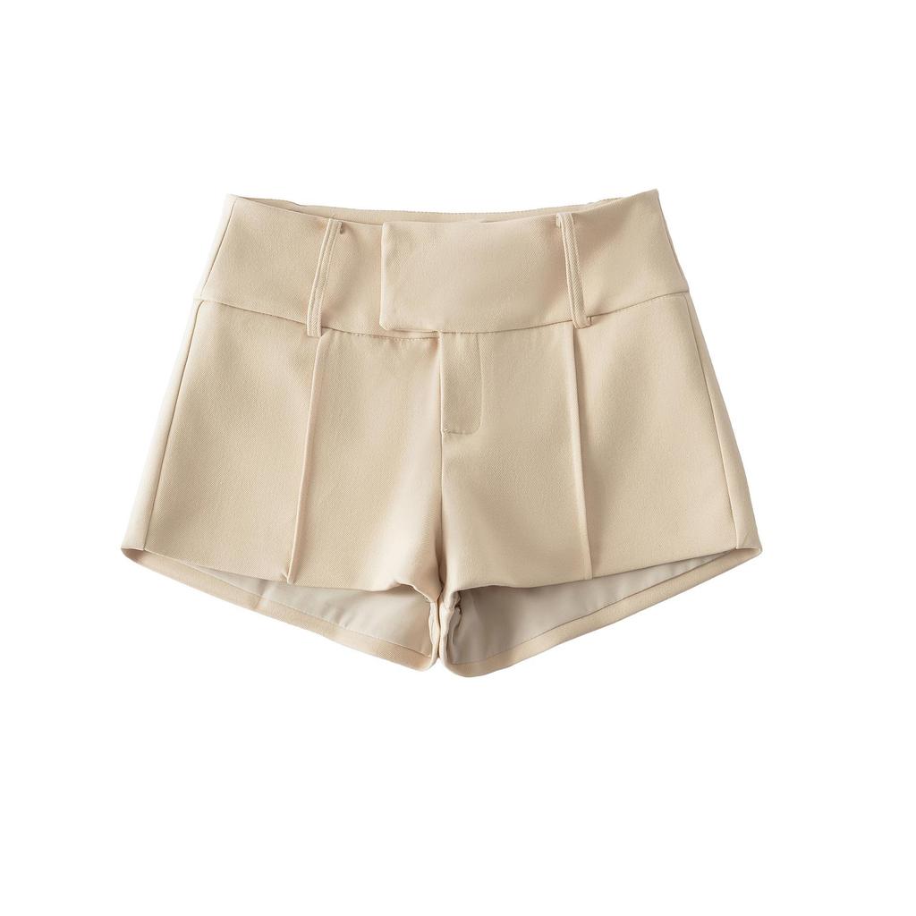 Korean Style Women's Versatile Low-Waist A-Line Shorts - Slimming Fit, Petite Wide Waist, Spring 2026 New Arrival.