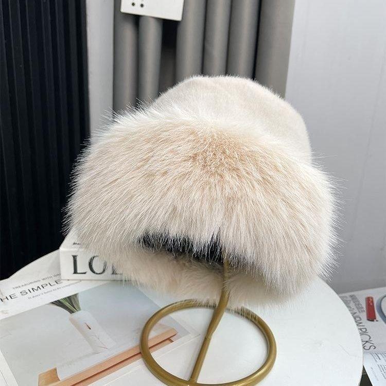 

Новая модная шапка из искусственной кожи из норки для сохранения тепла осенью и зимой, утолщенный пух корейской версии