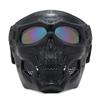 Motorcycle Goggles Mask Skull Shape Racing Goggles with Adjustable Non Slip Strap for Offroad Cycling Black