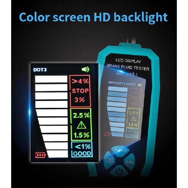 Professional Automotive Brake Fluid Digital Tester Accurate Inspection of Brake Fluid Moisture Content DOT3/4/5.1