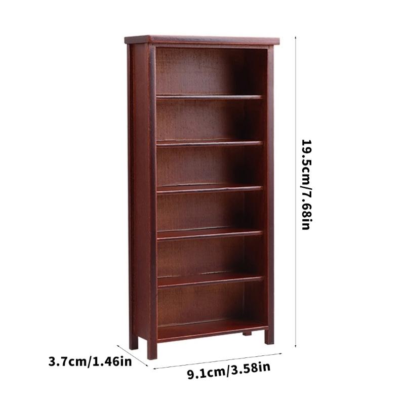 Bookcase Miniature Wooden Cabinet For Dollhouses Bedroom Living Room Decors DIY Craft Project Tiny House Furniture