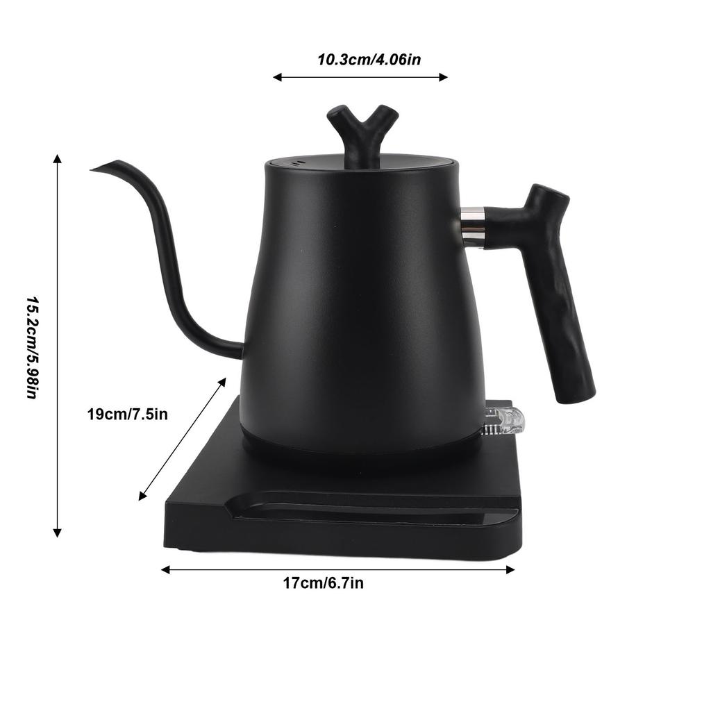 1000W Electric Gooseneck Kettle Hand Brew Coffee Pot Smart Teapot with Temperature Control Pot Rapid Heating Kettle 110-220V