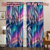 2D FLAT PRINTING 2pcs Curtains (Without Rod) Mythical Dragon Aurora Chic Pattern Curtains Prints Light Filtering Curtains Easter